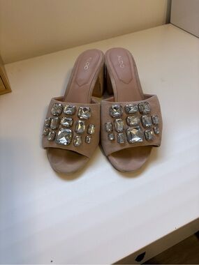 ALDO Blush Jeweled Slide Mules